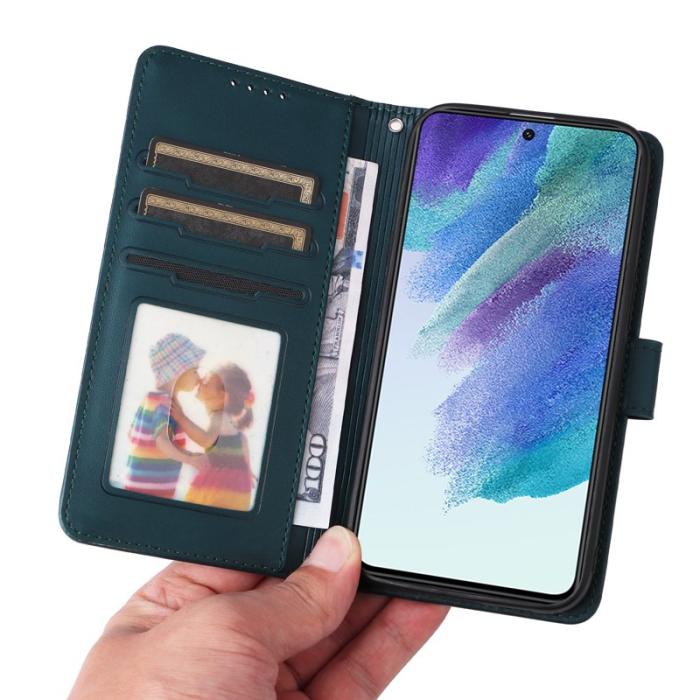 BETOPNICE - BETOPNICE Samsung Galaxy S21 FE 5G Fodral - Äkta läder - Blå