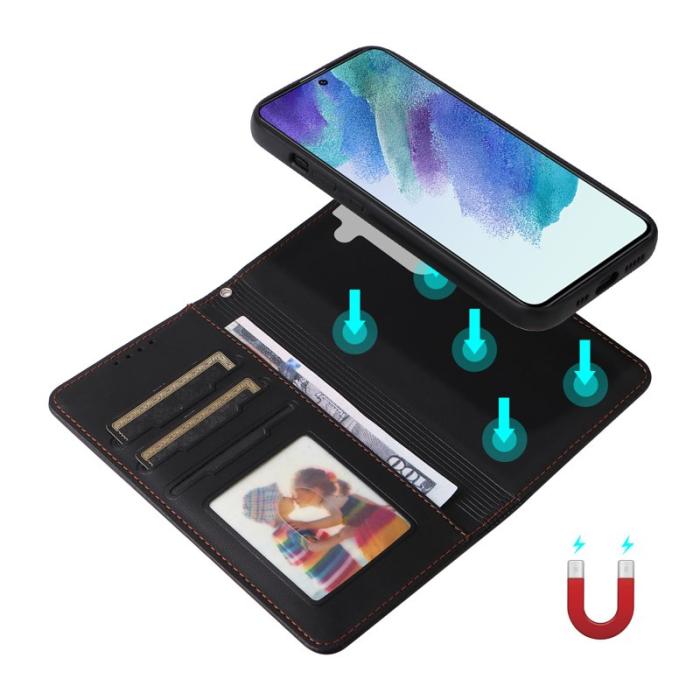 BETOPNICE - BETOPNICE Samsung Galaxy S21 FE 5G Fodral - Äkta läder - Svart