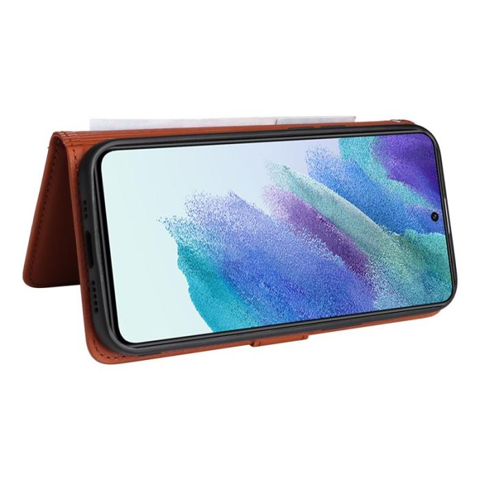 BETOPNICE - BETOPNICE Samsung Galaxy S21 FE 5G Fodral - Detachable PU Läder - Brun