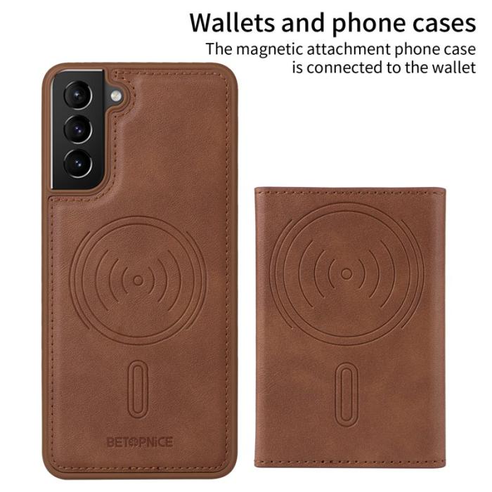 BETOPNICE - BETOPNICE Samsung Galaxy S21+ Fodral Äkta läder - Brun