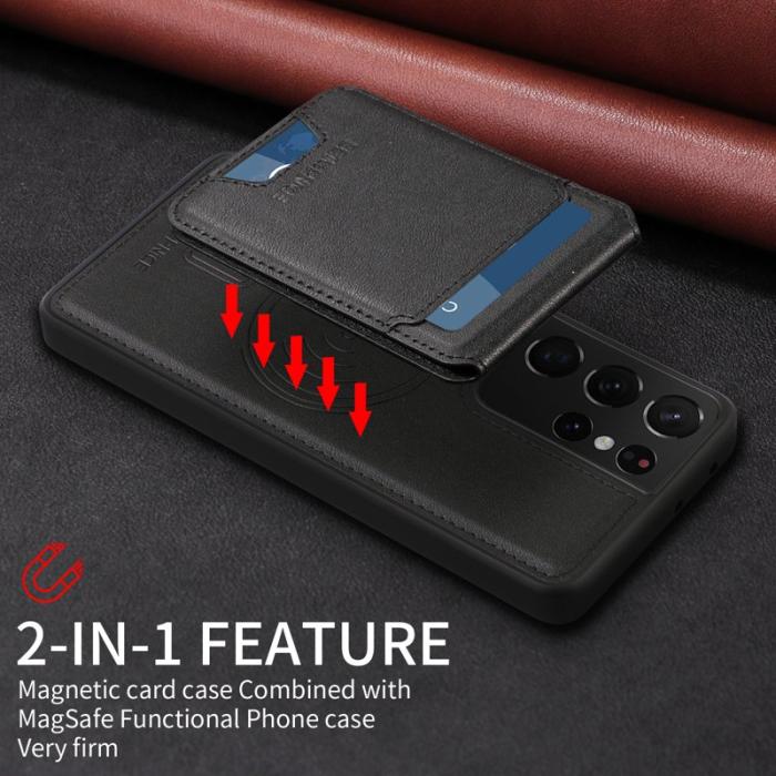 BETOPNICE - BETOPNICE Samsung Galaxy S21 Ultra 5G Fodral Äkta läder - Svart