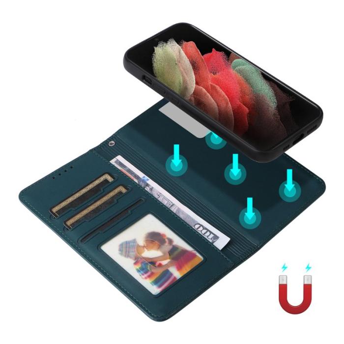 BETOPNICE - BETOPNICE Samsung Galaxy S21 Ultra 5G Fodral - PU Läder - Blå