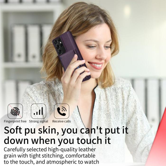BETOPNICE - BETOPNICE Samsung Galaxy S21 Ultra Fodral Äkta läder - Lila