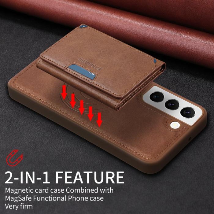 BETOPNICE - BETOPNICE Samsung Galaxy S22 5G Fodral Äkta läder - Brun