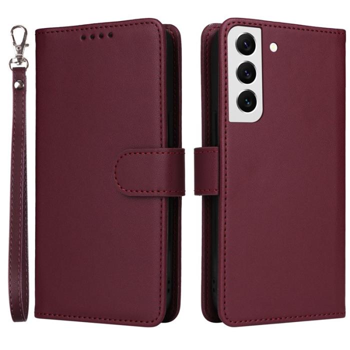 BETOPNICE - BETOPNICE Samsung Galaxy S22 5G Fodral - Äkta läder - Vinröd