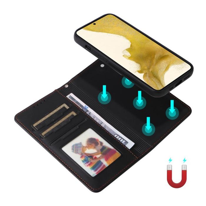 BETOPNICE - BETOPNICE Samsung Galaxy S22+ 5G Fodral - PU Läder - Svart