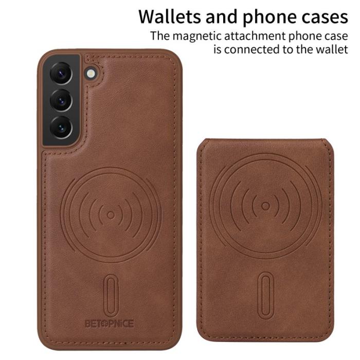 BETOPNICE - BETOPNICE Samsung Galaxy S22+ Fodral Äkta läder - Brun