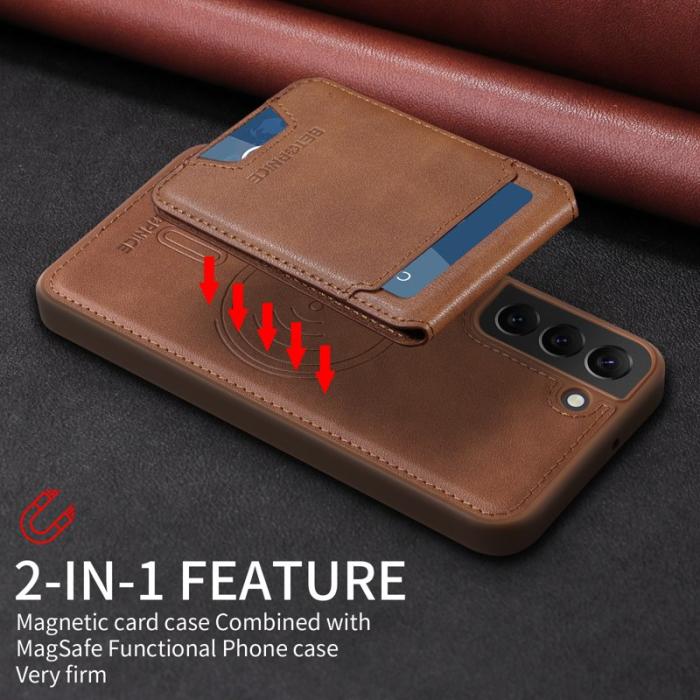 BETOPNICE - BETOPNICE Samsung Galaxy S22+ Fodral Äkta läder - Brun