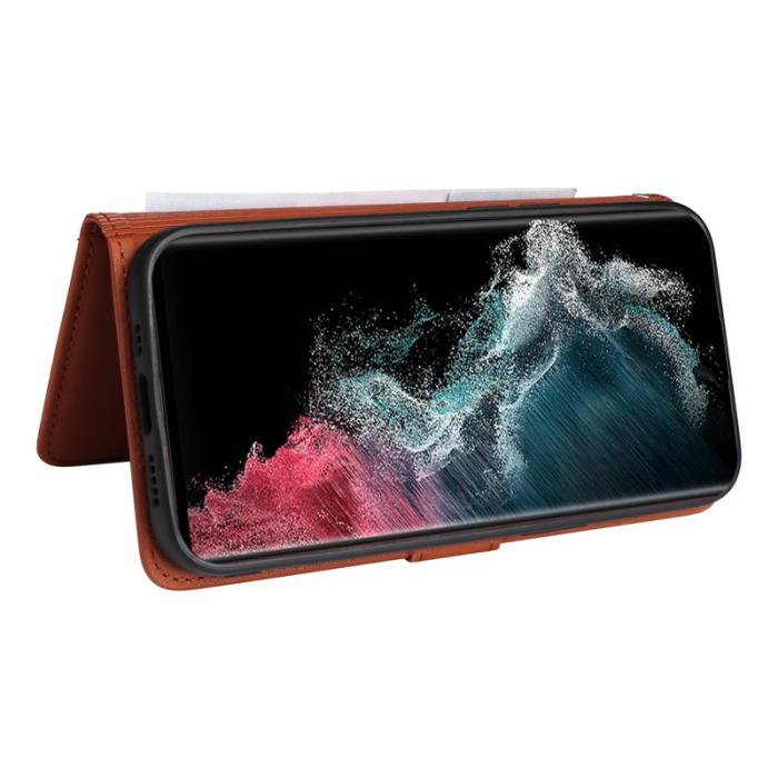 BETOPNICE - BETOPNICE Samsung Galaxy S22 Ultra 5G Fodral - Äkta läder - Brun