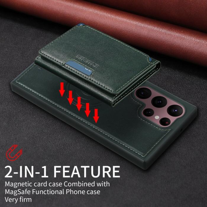 BETOPNICE - BETOPNICE Samsung Galaxy S22 Ultra 5G Fodral Äkta läder - Grön