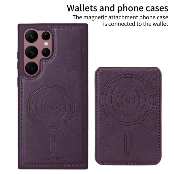 BETOPNICE - BETOPNICE Samsung Galaxy S22 Ultra 5G Fodral Äkta läder - Lila