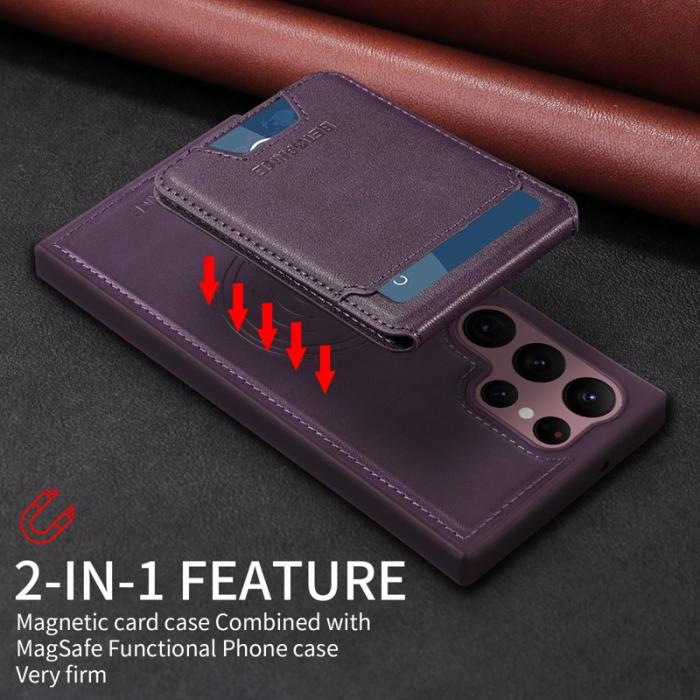 BETOPNICE - BETOPNICE Samsung Galaxy S22 Ultra 5G Fodral Äkta läder - Lila