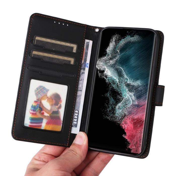 BETOPNICE - BETOPNICE Samsung Galaxy S22 Ultra 5G Fodral Äkta läder - Svart