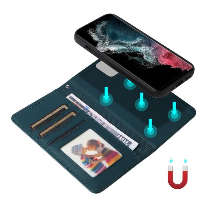 BETOPNICE - BETOPNICE Samsung Galaxy S22 Ultra 5G Fodral - PU Läder - Blå