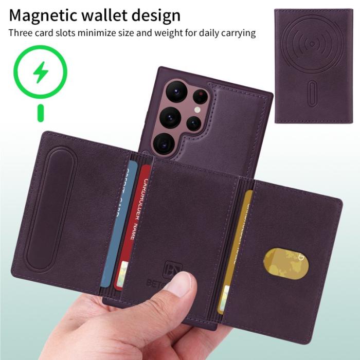 BETOPNICE - BETOPNICE Samsung Galaxy S22 Ultra Fodral Äkta läder - Lila