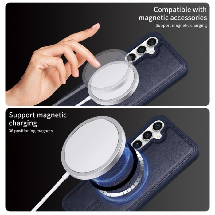 BETOPNICE - BETOPNICE Samsung Galaxy S23 FE Fodral Äkta läder - Blå