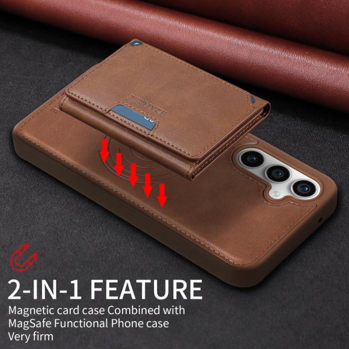 BETOPNICE - BETOPNICE Samsung Galaxy S23 FE Fodral - Äkta läder - Brun