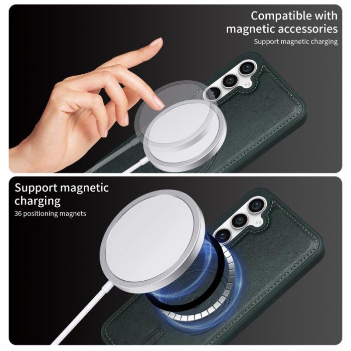 BETOPNICE - BETOPNICE Samsung Galaxy S23 FE Fodral Äkta läder - Grön