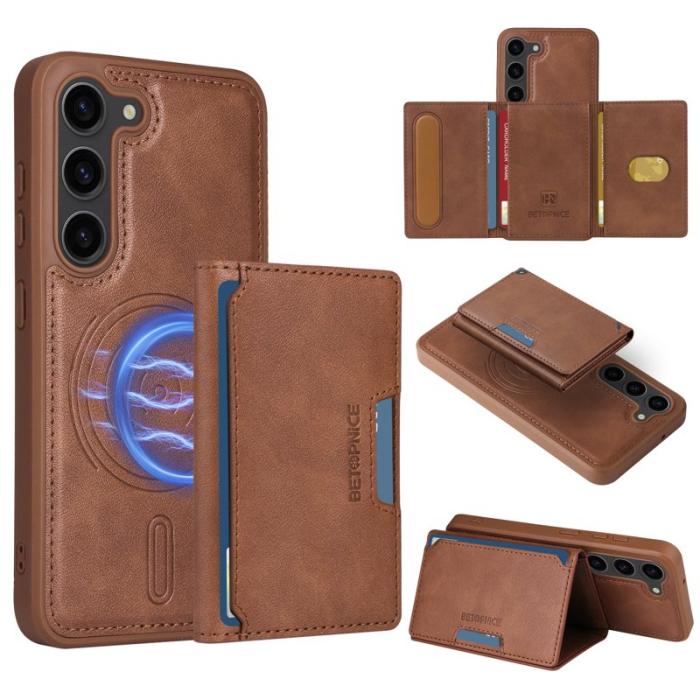 BETOPNICE - BETOPNICE Samsung Galaxy S23 Fodral - Äkta läder - Brun