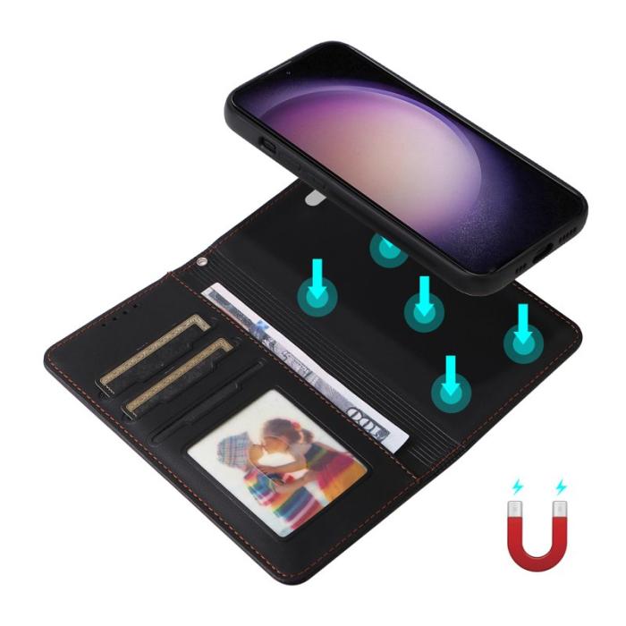 BETOPNICE - BETOPNICE Samsung Galaxy S23 Fodral - Detachable PU Läder - Svart