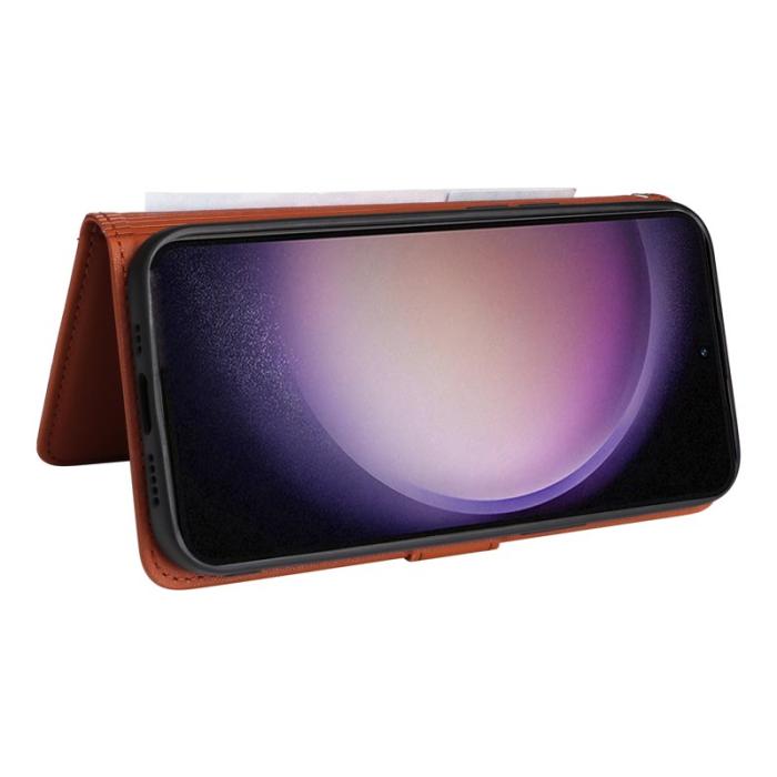 BETOPNICE - BETOPNICE Samsung Galaxy S23 Ultra Fodral - Äkta läder - Brun