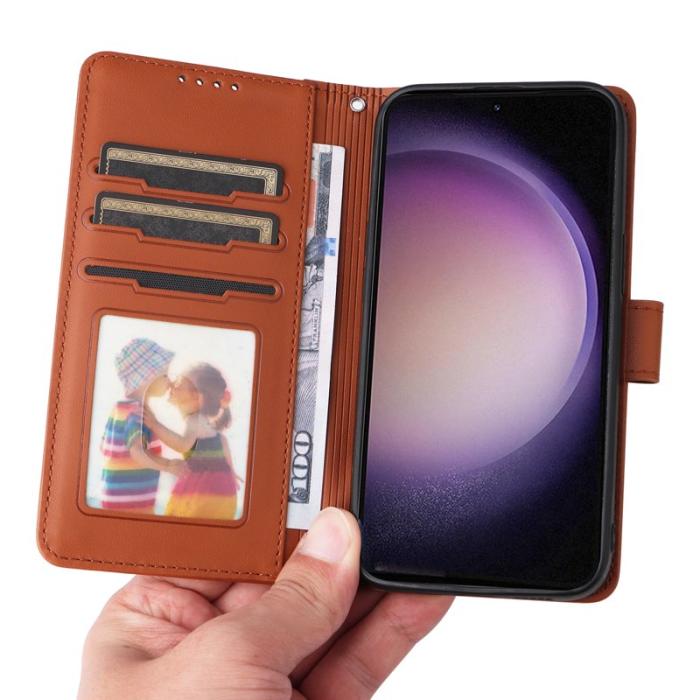 BETOPNICE - BETOPNICE Samsung Galaxy S23 Ultra Fodral - Äkta läder - Brun