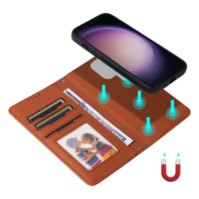 BETOPNICE - BETOPNICE Samsung Galaxy S23 Ultra Fodral - Äkta läder - Brun