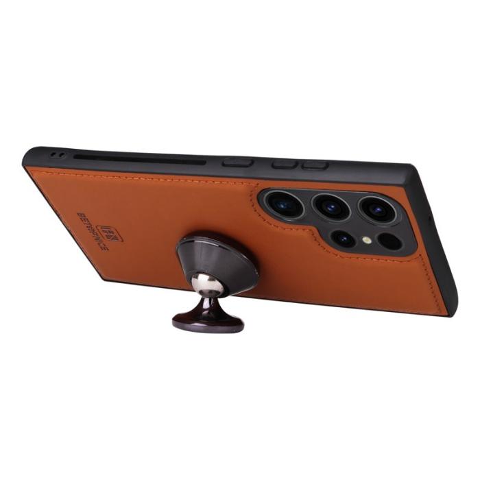 BETOPNICE - BETOPNICE Samsung Galaxy S23 Ultra Fodral - Äkta läder - Brun