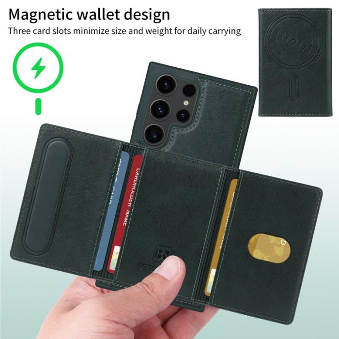 BETOPNICE - BETOPNICE Samsung Galaxy S23 Ultra Fodral Äkta läder - Grön