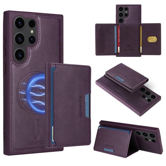 BETOPNICE - BETOPNICE Samsung Galaxy S23 Ultra Fodral Äkta läder - Lila