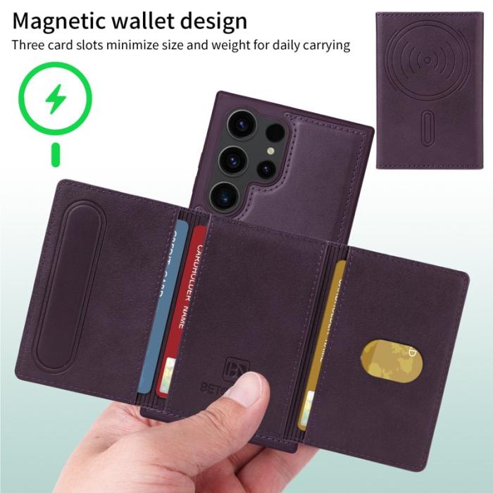 BETOPNICE - BETOPNICE Samsung Galaxy S23 Ultra Fodral Äkta läder - Lila