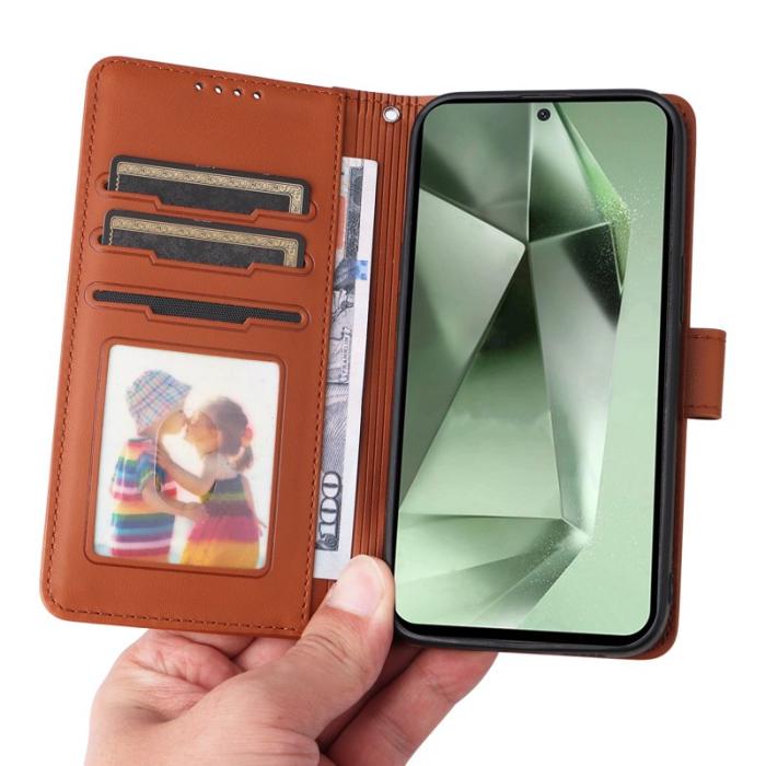 BETOPNICE - BETOPNICE Samsung Galaxy S24 FE Fodral Äkta läder - Brun