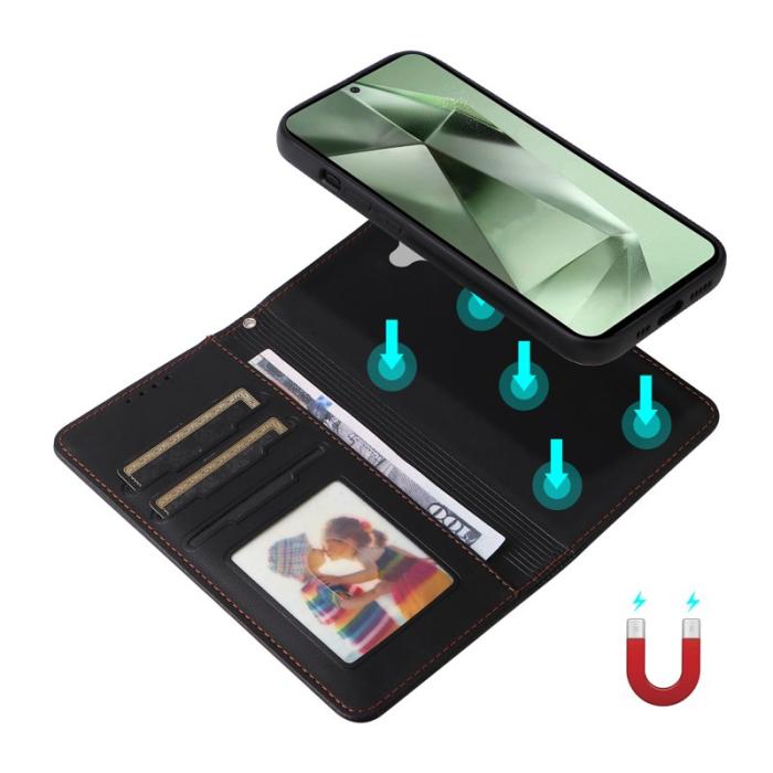 BETOPNICE - BETOPNICE Samsung Galaxy S24 FE Fodral - Äkta läder - Svart