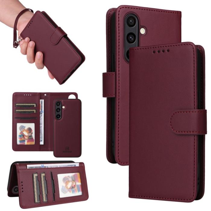 BETOPNICE - BETOPNICE Samsung Galaxy S24 FE Fodral - Äkta läder - Vinröd