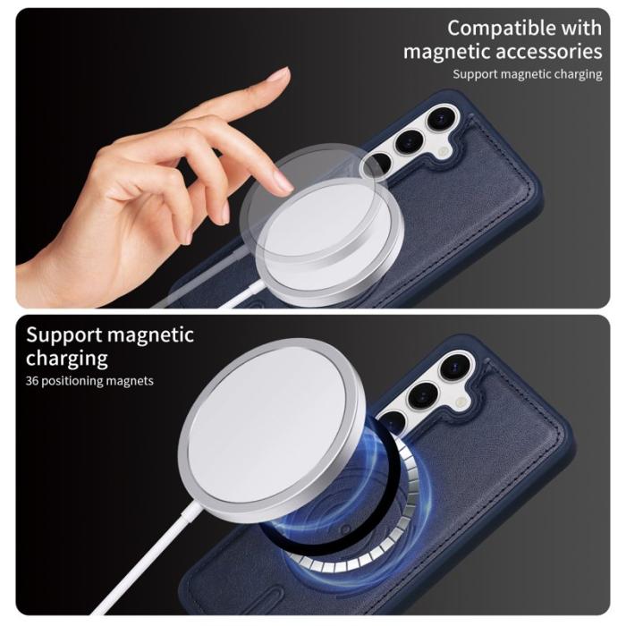 BETOPNICE - BETOPNICE Samsung Galaxy S24 Fodral Äkta läder - Blå