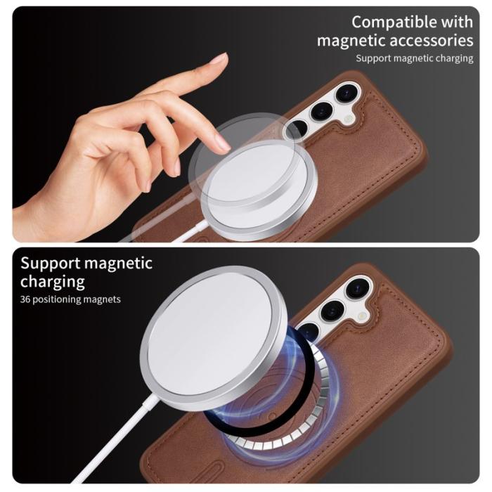 BETOPNICE - BETOPNICE Samsung Galaxy S24 Fodral Äkta läder - Brun