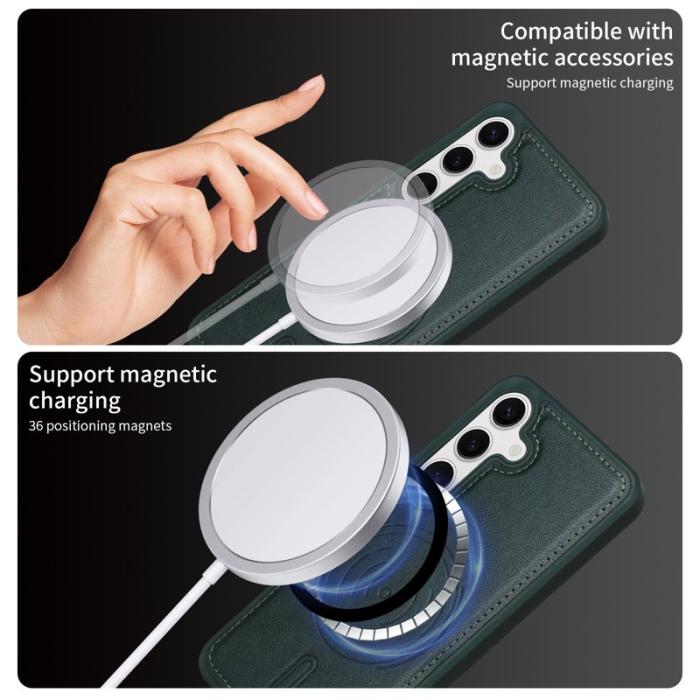 BETOPNICE - BETOPNICE Samsung Galaxy S24 Fodral Äkta läder - Grön