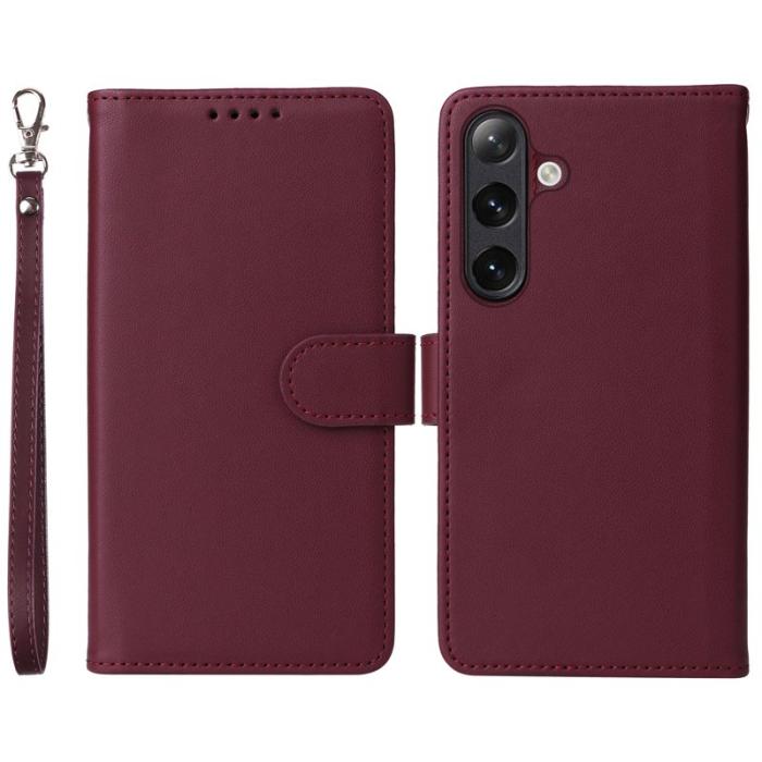 BETOPNICE - BETOPNICE Samsung Galaxy S24+ Fodral - Detachable PU Läder - Vinröd