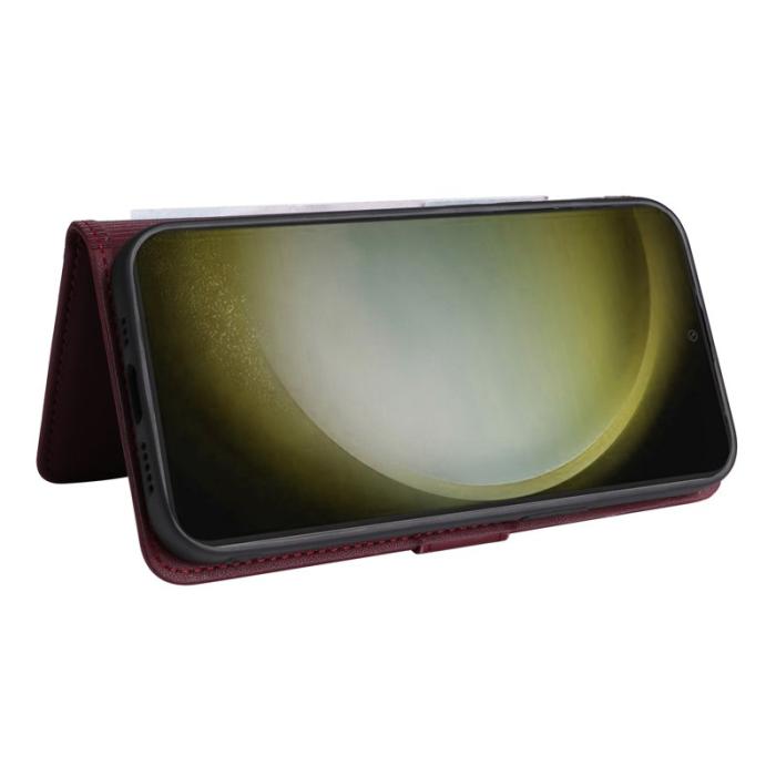 BETOPNICE - BETOPNICE Samsung Galaxy S24+ Fodral - Detachable PU Läder - Vinröd