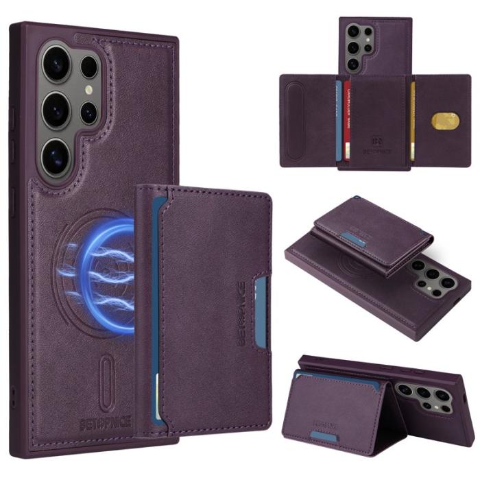 BETOPNICE - BETOPNICE Samsung Galaxy S24 Ultra Fodral - Äkta läder - Lila