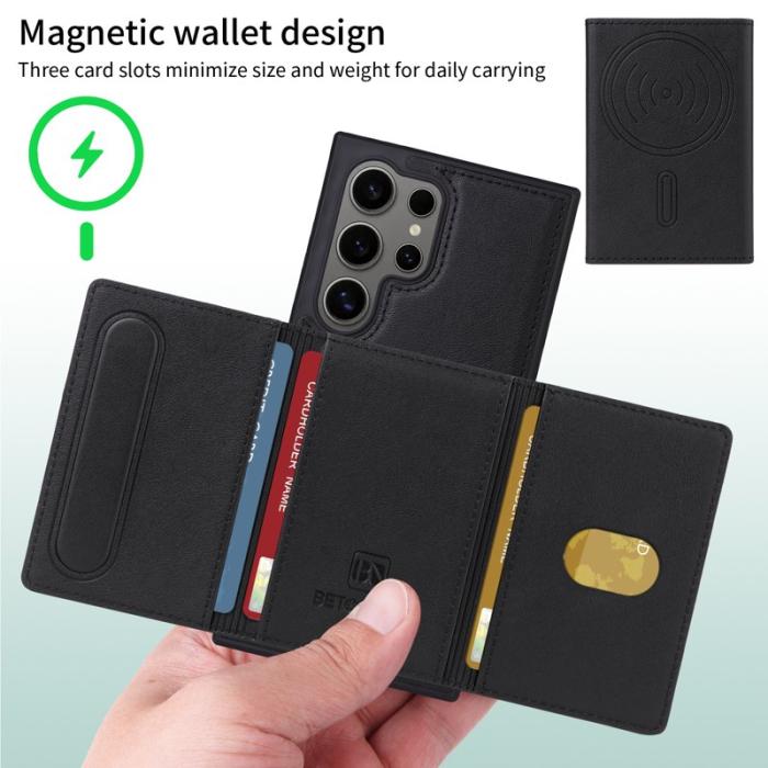 BETOPNICE - BETOPNICE Samsung Galaxy S24 Ultra Fodral Äkta läder - Svart