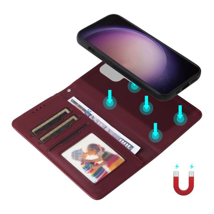 BETOPNICE - BETOPNICE Samsung Galaxy S24 Ultra Fodral - Äkta läder - Vinröd