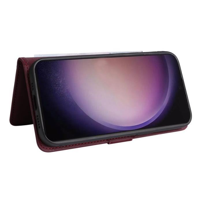 BETOPNICE - BETOPNICE Samsung Galaxy S24 Ultra Fodral - Äkta läder - Vinröd