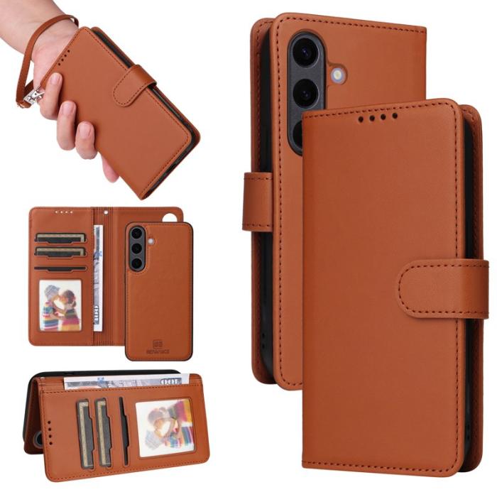 BETOPNICE - BETOPNICE Samsung Galaxy S25+ Fodral - Detachable PU Läder - Brun