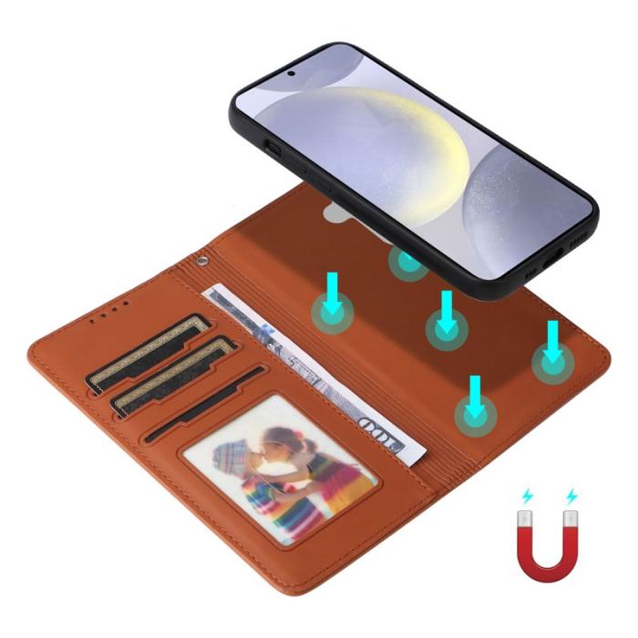 BETOPNICE - BETOPNICE Samsung Galaxy S25+ Fodral - Detachable PU Läder - Brun