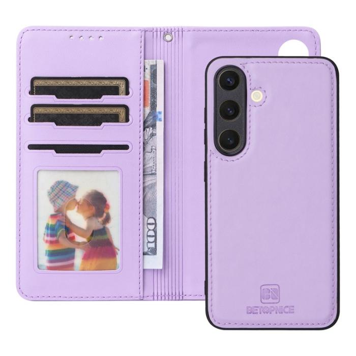 BETOPNICE - BETOPNICE Samsung Galaxy S25 Fodral - Detachable PU Leather - Lila