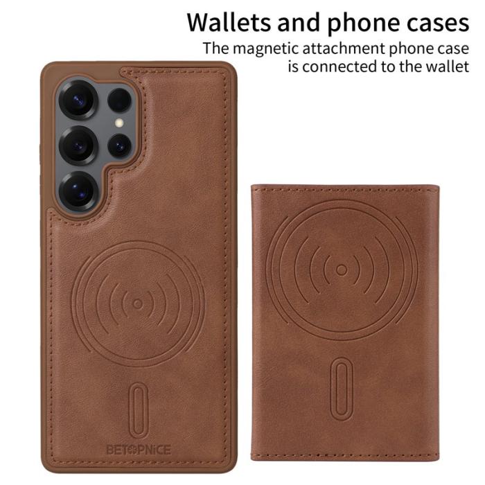 BETOPNICE - BETOPNICE Samsung Galaxy S25 Ultra Fodral Äkta läder - Brun