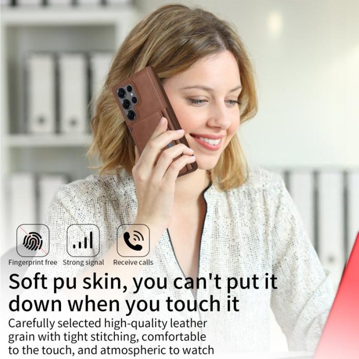 BETOPNICE - BETOPNICE Samsung Galaxy S25 Ultra Fodral Äkta läder - Brun