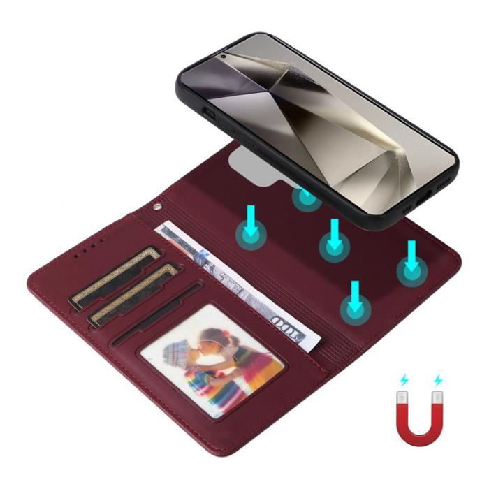 BETOPNICE - BETOPNICE Samsung Galaxy S25 Ultra Fodral - Äkta läder - Vinröd