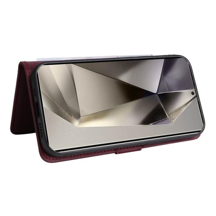 BETOPNICE - BETOPNICE Samsung Galaxy S25 Ultra Fodral - Äkta läder - Vinröd